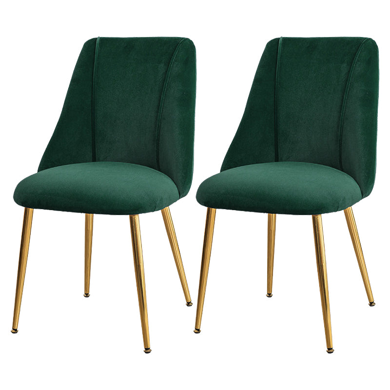 Modern Solid Back Kitchen Dining Side Chair Metal Upholstered Dining Side Chair