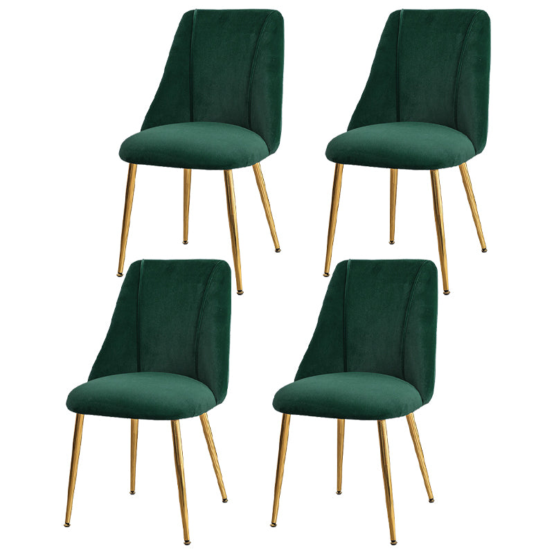 Modern Solid Back Kitchen Dining Side Chair Metal Upholstered Dining Side Chair