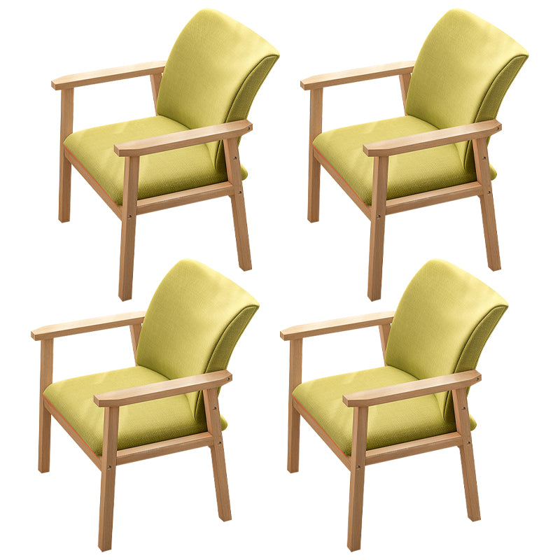 Chaise de salle à manger en bois avec fauteuil à dossier massif en bois d'hévéa scandinave avec pieds naturels