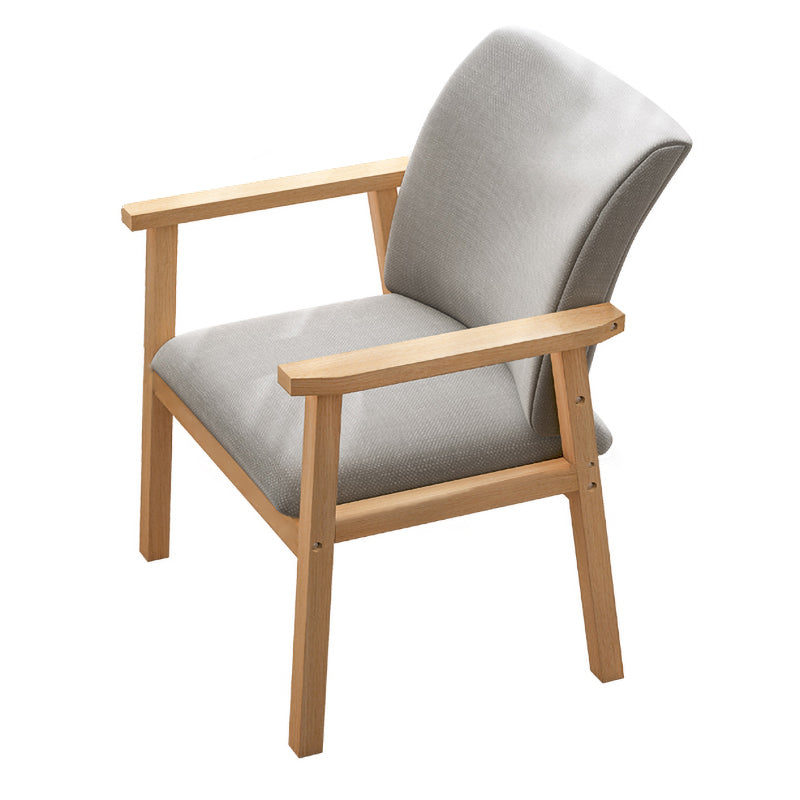 Chaise de salle à manger en bois avec fauteuil à dossier massif en bois d'hévéa scandinave avec pieds naturels