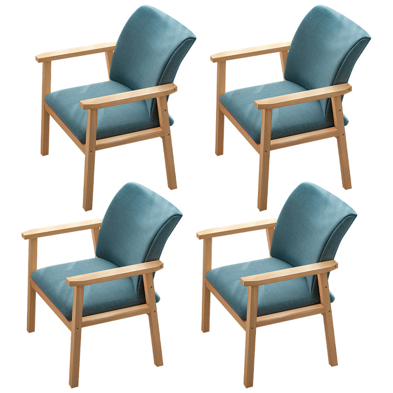 Chaise de salle à manger en bois avec fauteuil à dossier massif en bois d'hévéa scandinave avec pieds naturels