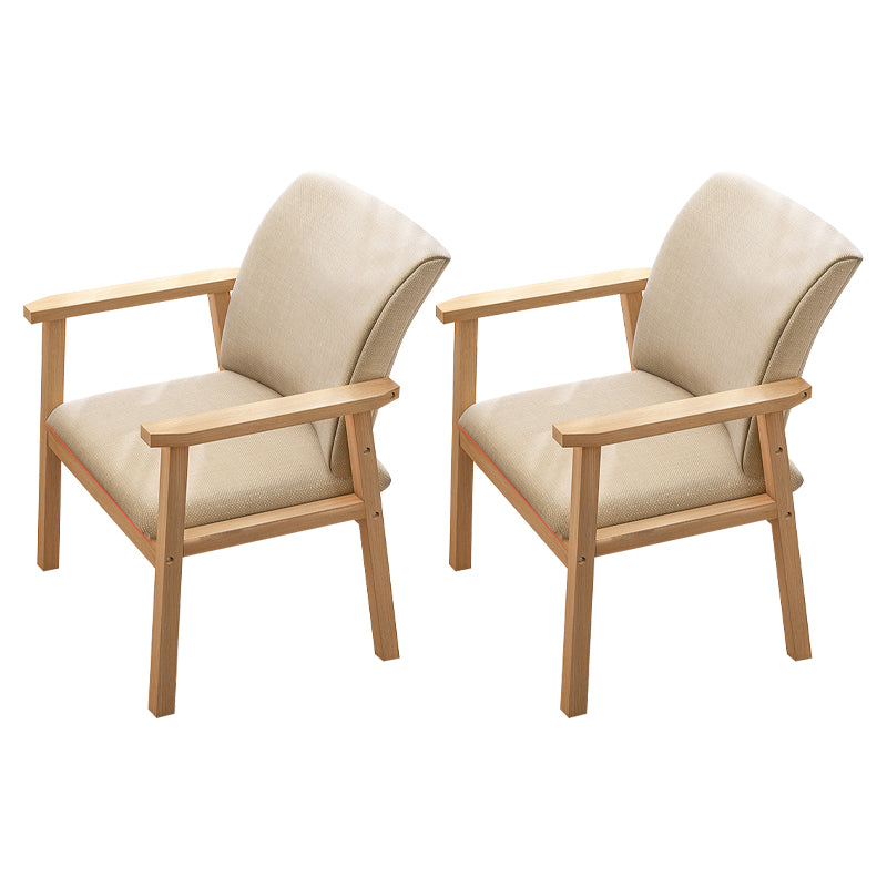 Chaise de salle à manger en bois avec fauteuil à dossier massif en bois d'hévéa scandinave avec pieds naturels