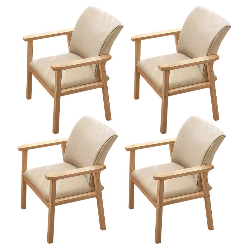 Chaise de salle à manger en bois avec fauteuil à dossier massif en bois d'hévéa scandinave avec pieds naturels