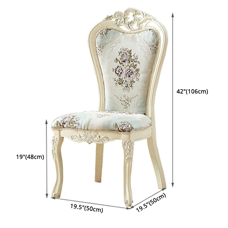 Victorian Dining Room Chair with 4 Wood Legs Parsons Chair for Home Use