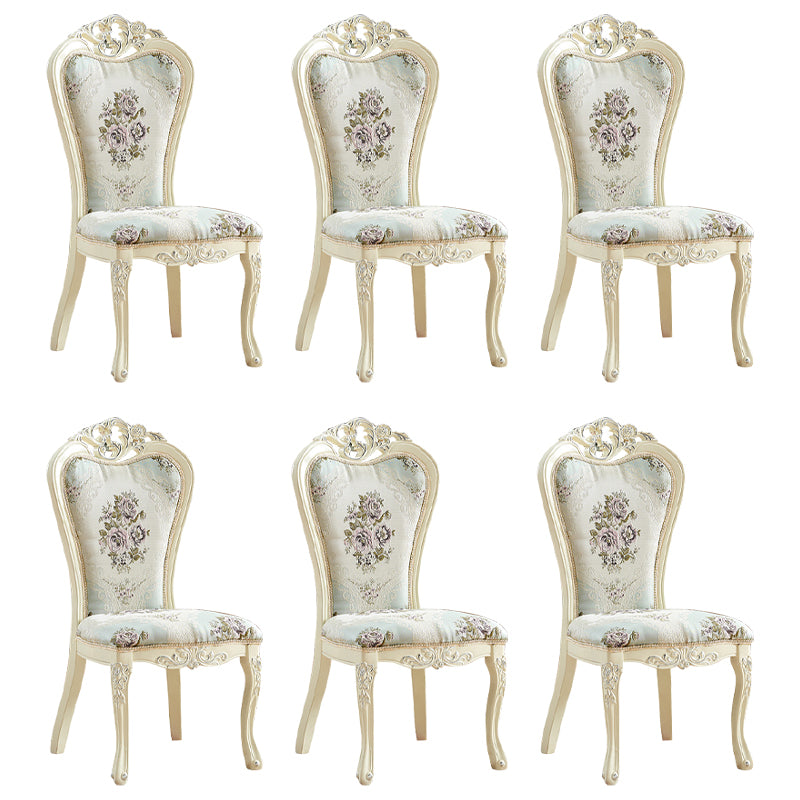 Victorian Dining Room Chair with 4 Wood Legs Parsons Chair for Home Use