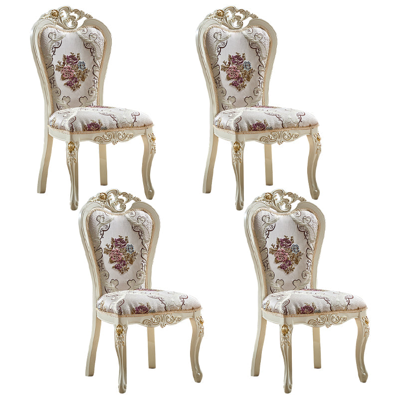 Victorian Dining Room Chair with 4 Wood Legs Parsons Chair for Home Use