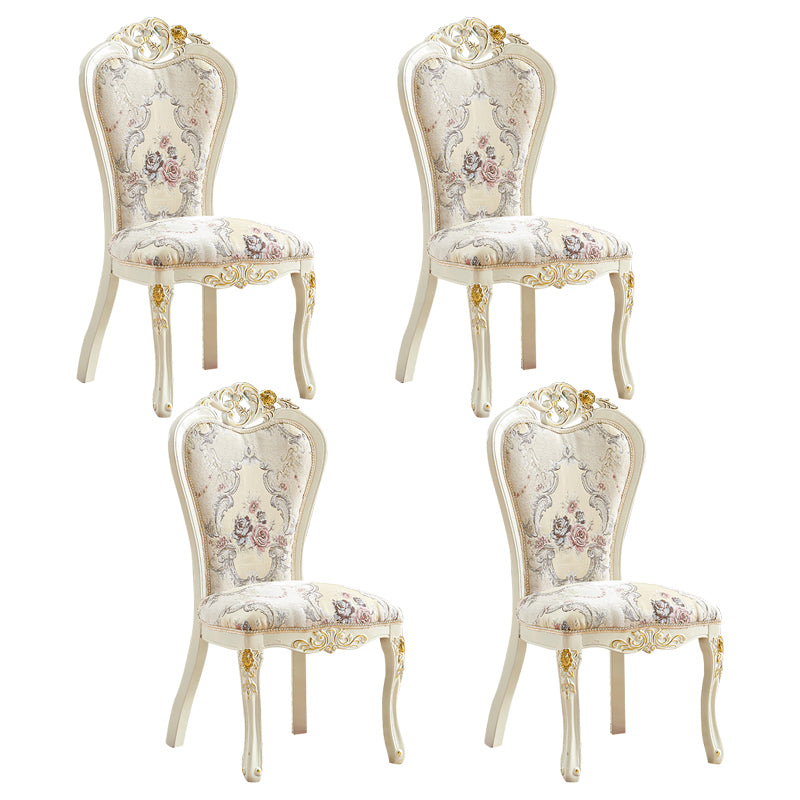 Victorian Dining Room Chair with 4 Wood Legs Parsons Chair for Home Use