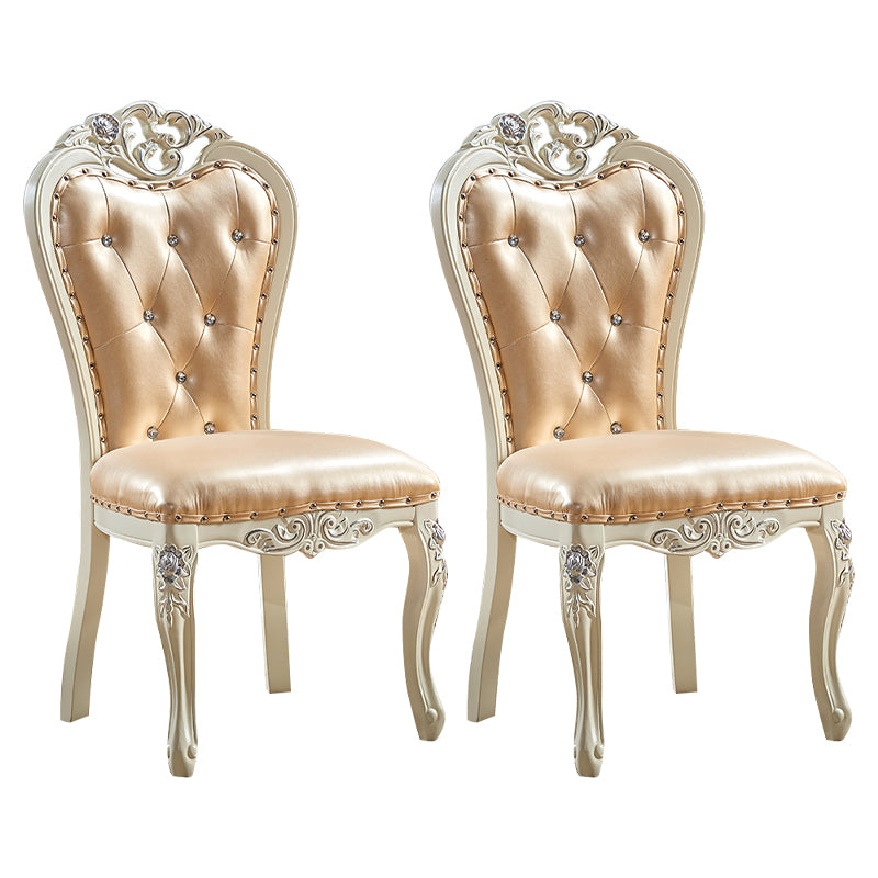 Victorian Dining Room Chair with 4 Wood Legs Parsons Chair for Home Use