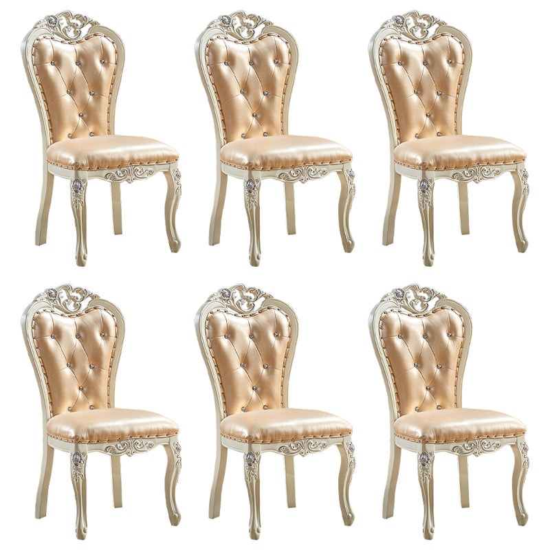 Victorian Dining Room Chair with 4 Wood Legs Parsons Chair for Home Use