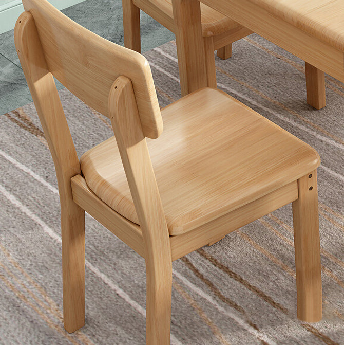 Industrial Wood Open Back Dining Side Chair 15'' Wide Indoor Dining Chair