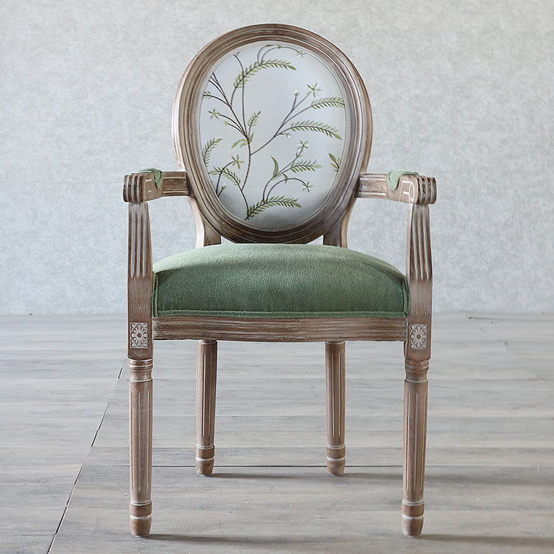 Fauteuil de salle à manger de Style campagnard, chaise latérale à dossier King Louis avec 4 pieds en bois pour un usage domestique