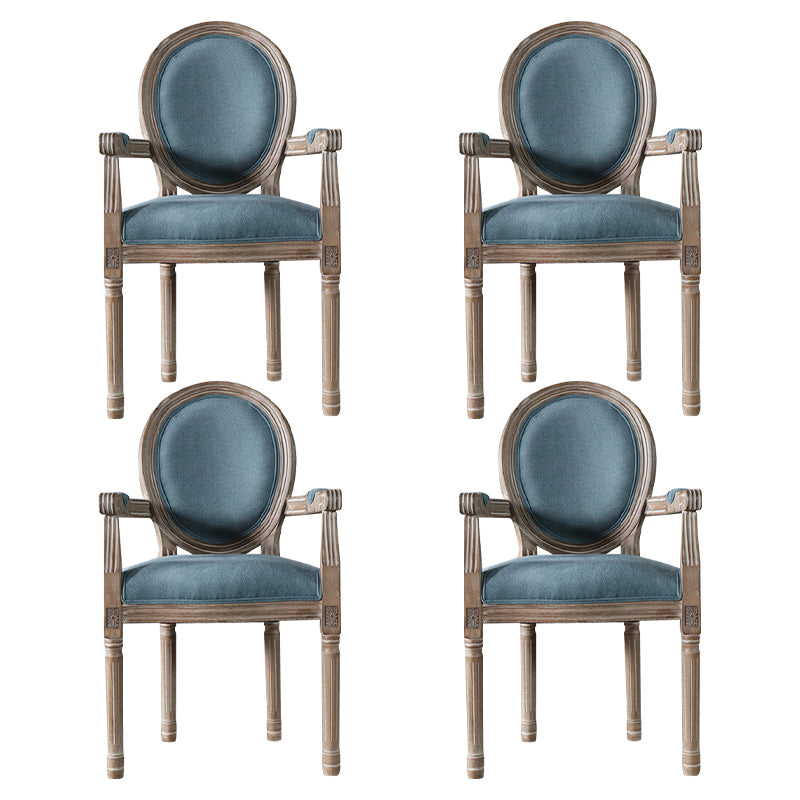 Fauteuil de salle à manger de Style campagnard, chaise latérale à dossier King Louis avec 4 pieds en bois pour un usage domestique
