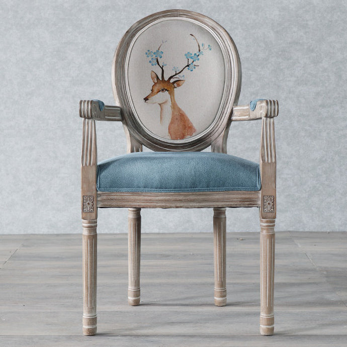 Fauteuil de salle à manger de Style campagnard, chaise latérale à dossier King Louis avec 4 pieds en bois pour un usage domestique