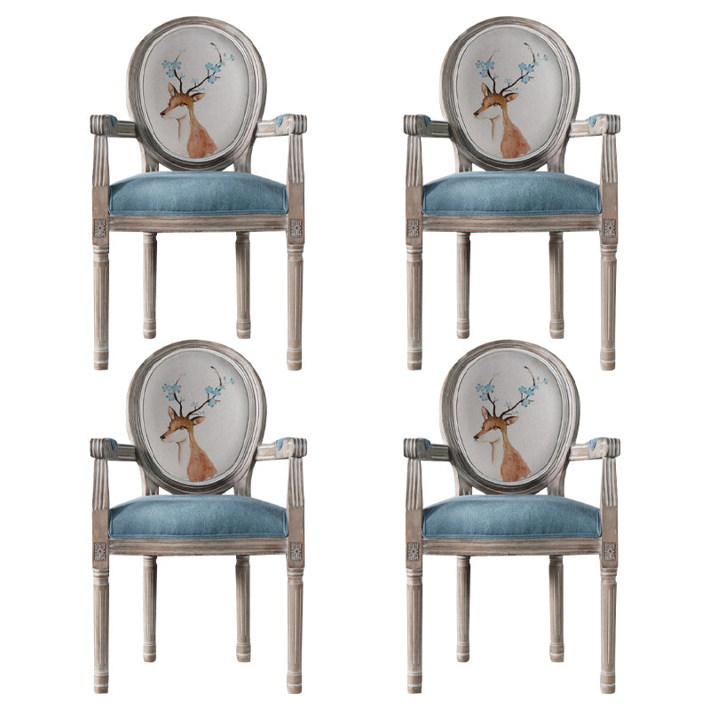 Fauteuil de salle à manger de Style campagnard, chaise latérale à dossier King Louis avec 4 pieds en bois pour un usage domestique