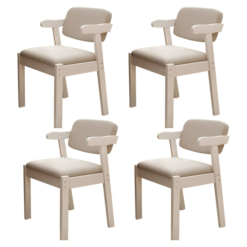 Scandinavian Home Arm Chair Open Back Wood Upholstered Dining Room Chair