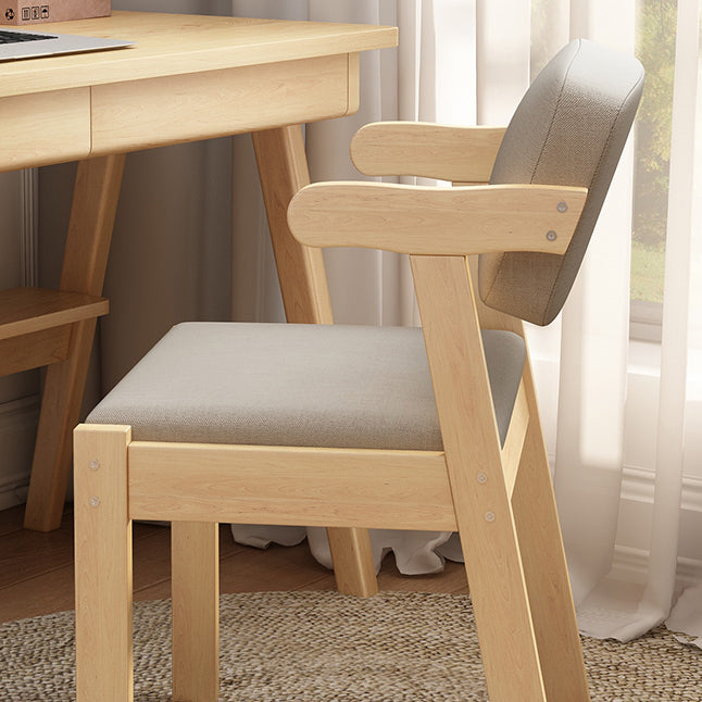 Scandinavian Home Arm Chair Open Back Wood Upholstered Dining Room Chair