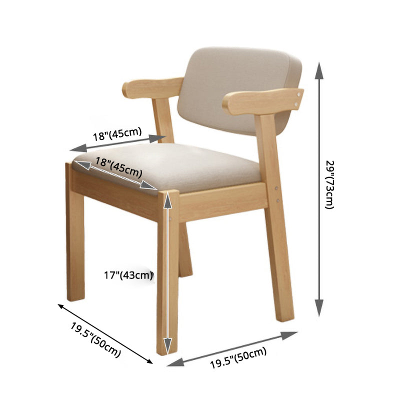 Scandinavian Home Arm Chair Open Back Wood Upholstered Dining Room Chair