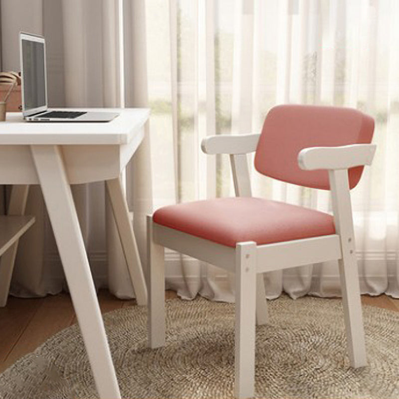 Fauteuil de maison scandinave, chaise de salle à manger rembourrée en bois à dossier ouvert