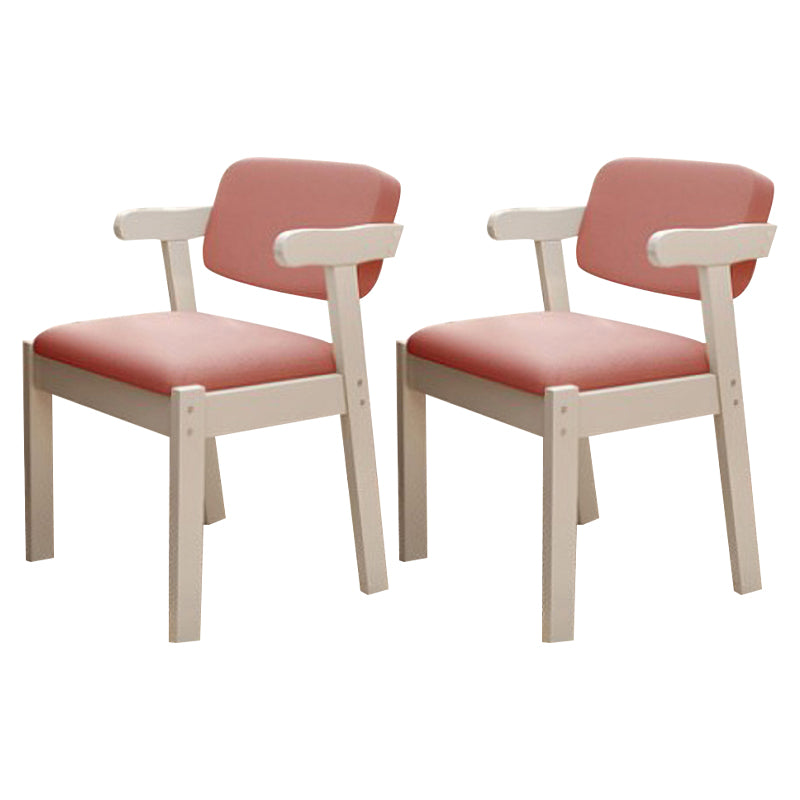 Scandinavian Home Arm Chair Open Back Wood Upholstered Dining Room Chair
