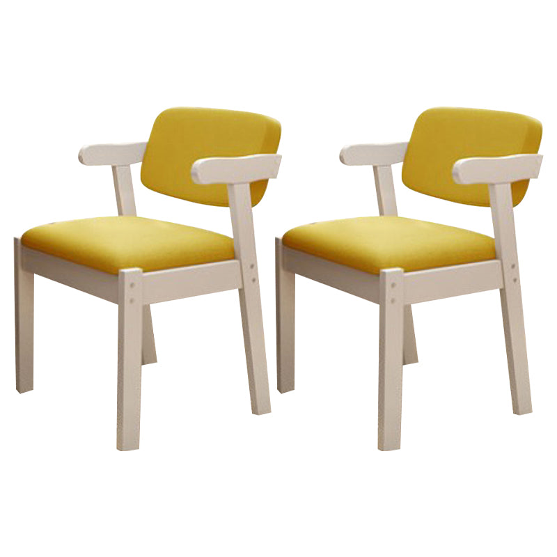Scandinavian Home Arm Chair Open Back Wood Upholstered Dining Room Chair