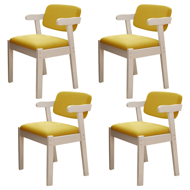 Scandinavian Home Arm Chair Open Back Wood Upholstered Dining Room Chair