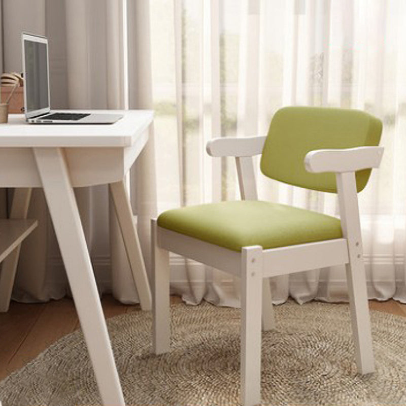 Fauteuil de maison scandinave, chaise de salle à manger rembourrée en bois à dossier ouvert