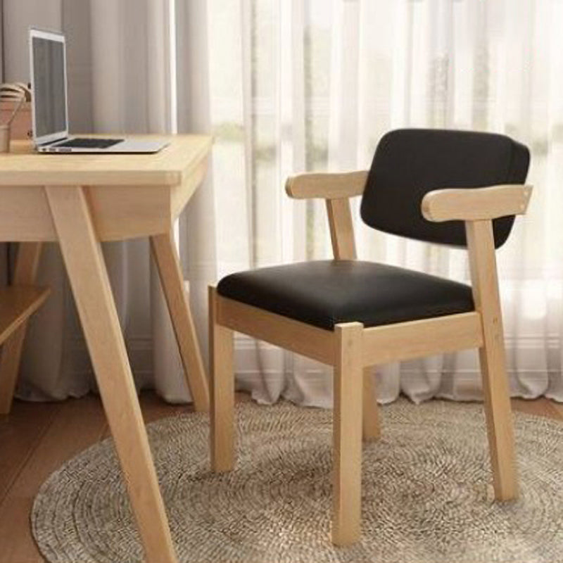 Scandinavian Home Arm Chair Open Back Wood Upholstered Dining Room Chair