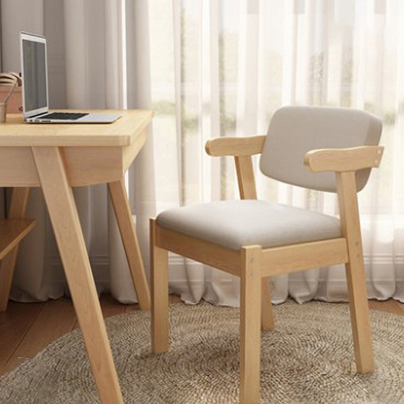 Scandinavian Home Arm Chair Open Back Wood Upholstered Dining Room Chair