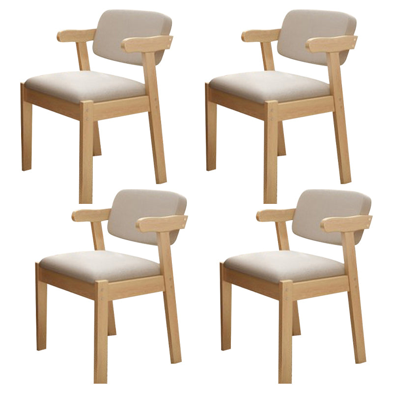 Scandinavian Home Arm Chair Open Back Wood Upholstered Dining Room Chair
