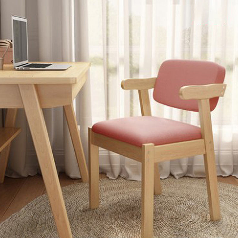 Scandinavian Home Arm Chair Open Back Wood Upholstered Dining Room Chair