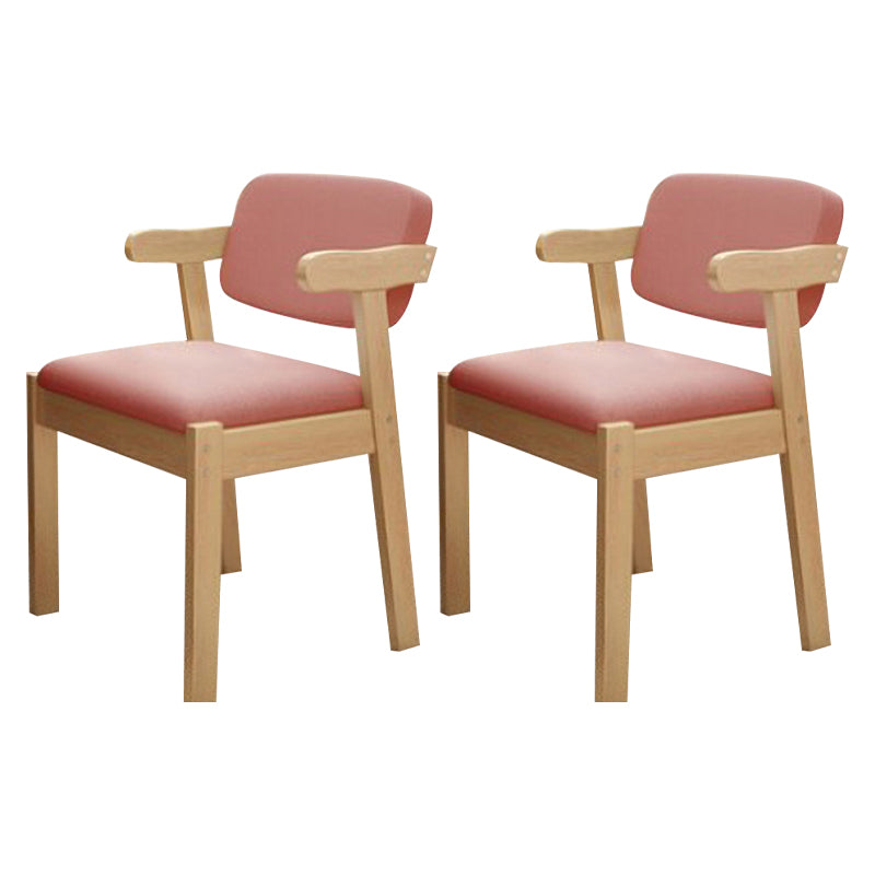 Scandinavian Home Arm Chair Open Back Wood Upholstered Dining Room Chair