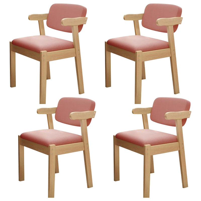 Scandinavian Home Arm Chair Open Back Wood Upholstered Dining Room Chair