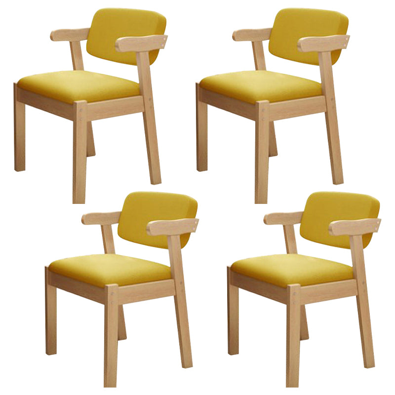 Scandinavian Home Arm Chair Open Back Wood Upholstered Dining Room Chair