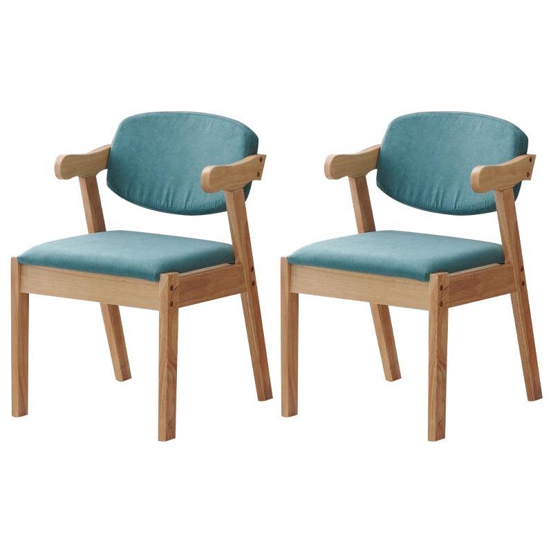 Scandinavian Home Arm Chair Open Back Wood Upholstered Dining Room Chair