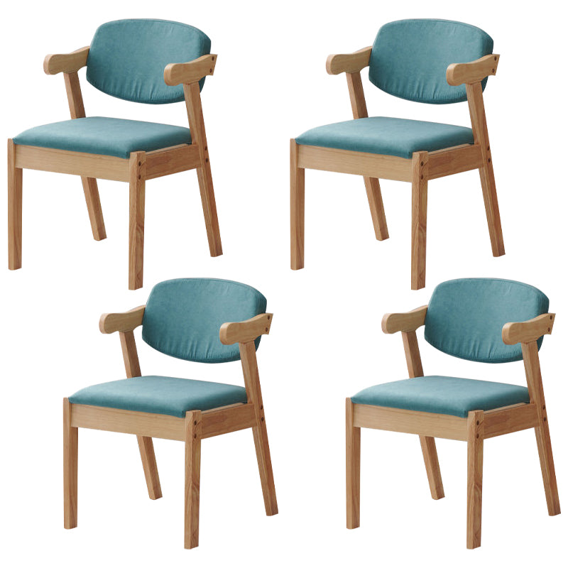 Scandinavian Home Arm Chair Open Back Wood Upholstered Dining Room Chair