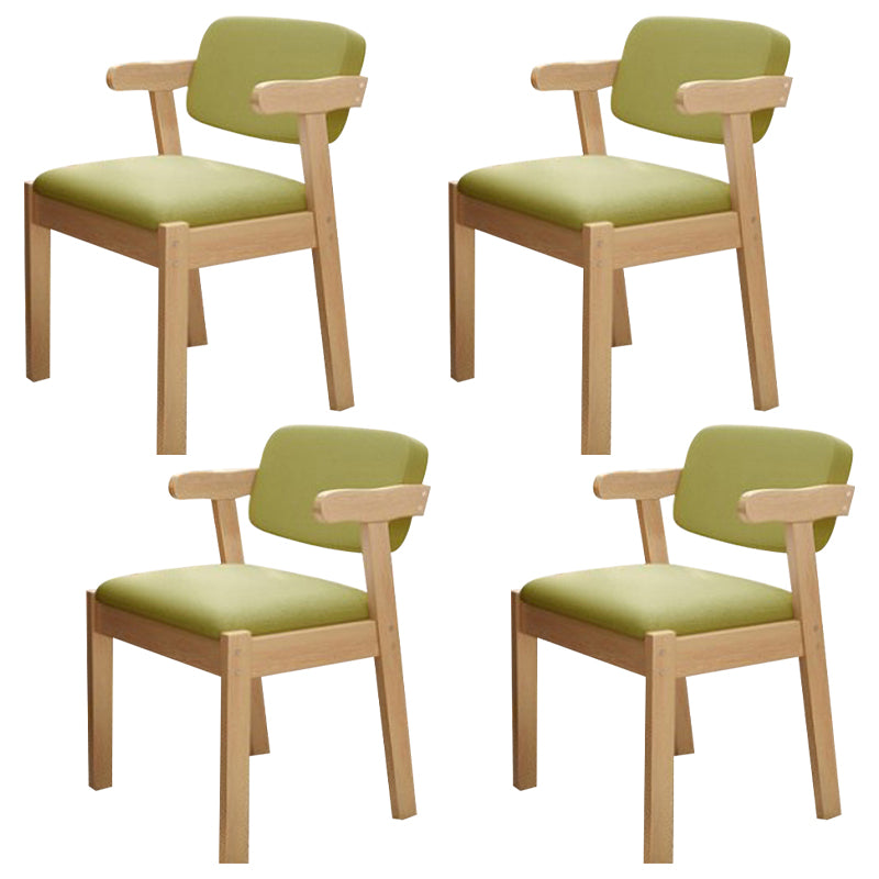 Scandinavian Home Arm Chair Open Back Wood Upholstered Dining Room Chair