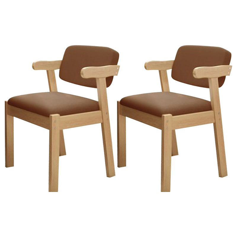 Scandinavian Home Arm Chair Open Back Wood Upholstered Dining Room Chair