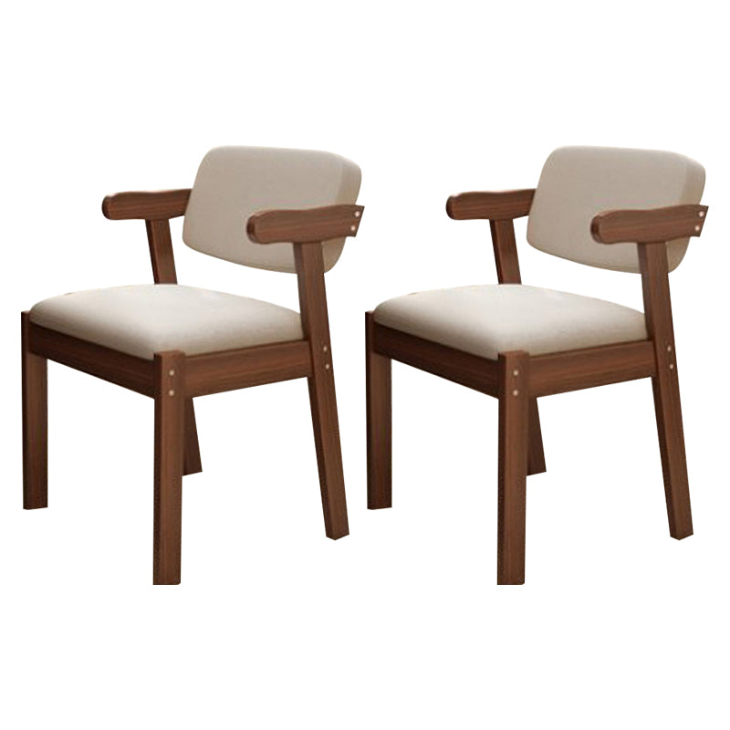 Scandinavian Home Arm Chair Open Back Wood Upholstered Dining Room Chair