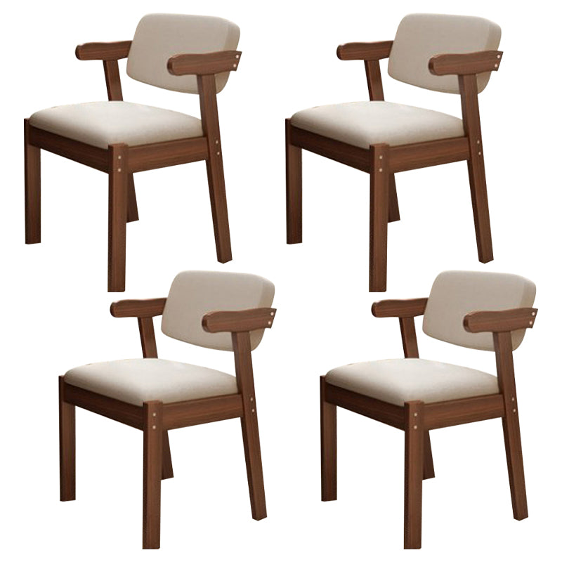 Scandinavian Home Arm Chair Open Back Wood Upholstered Dining Room Chair