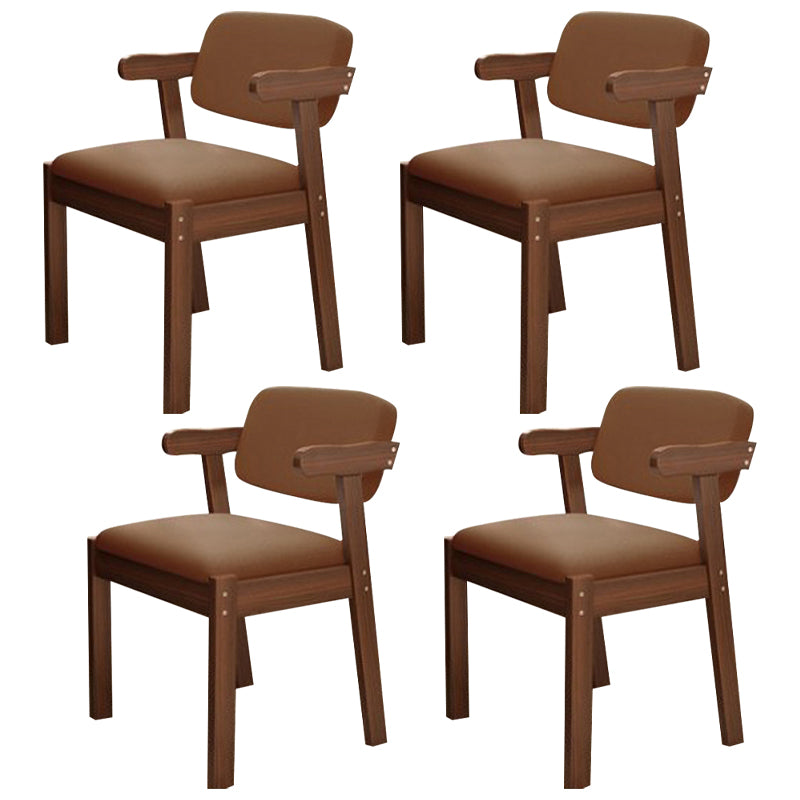 Scandinavian Home Arm Chair Open Back Wood Upholstered Dining Room Chair