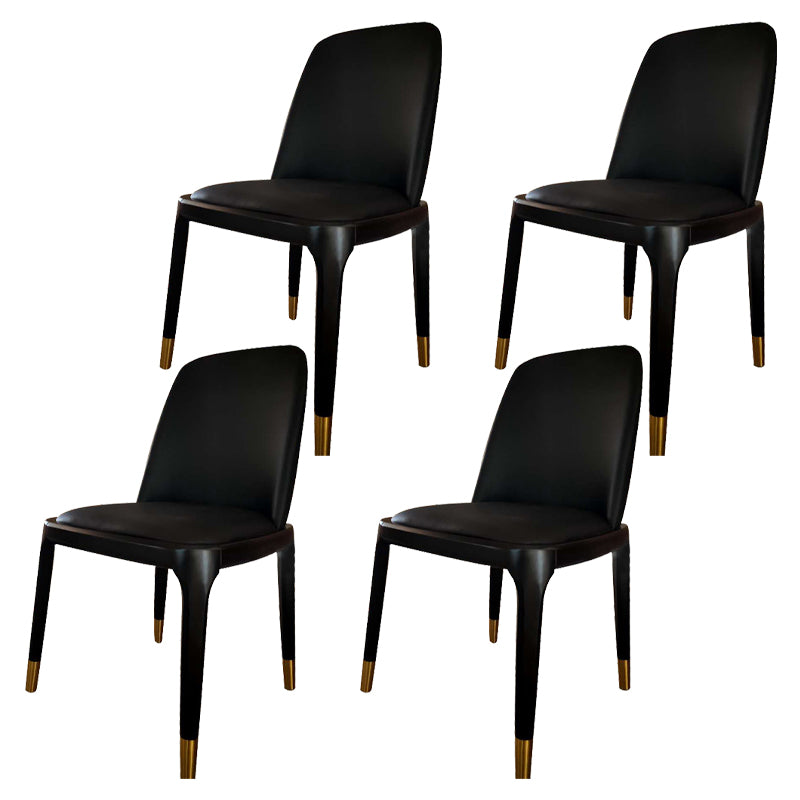 Industrial Style Solid Wood Dining Side Chair Leather Side Chair for Dining Room