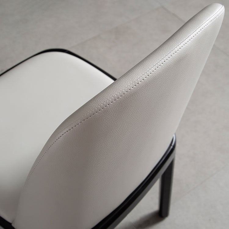 Industrial Style Solid Wood Dining Side Chair Leather Side Chair for Dining Room
