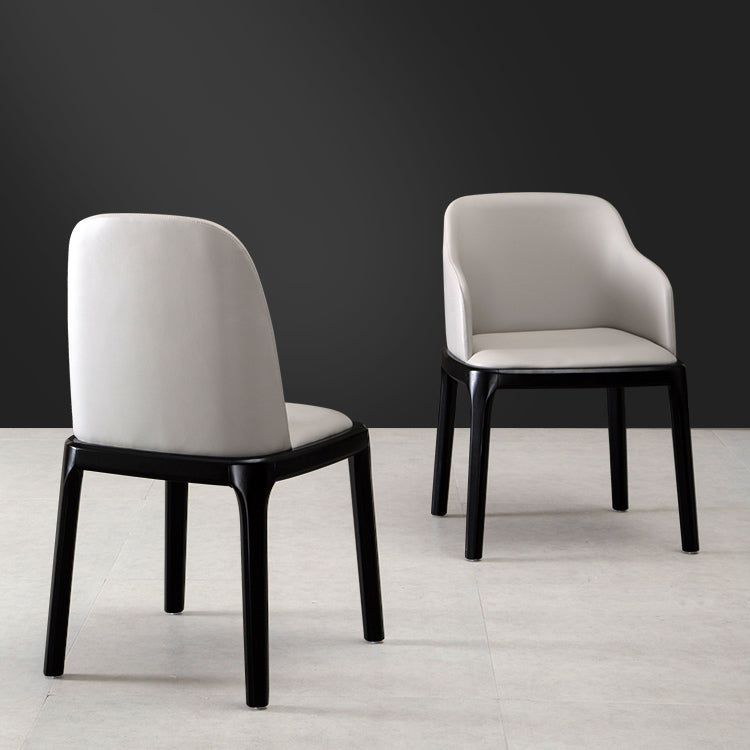 Industrial Style Solid Wood Dining Side Chair Leather Side Chair for Dining Room