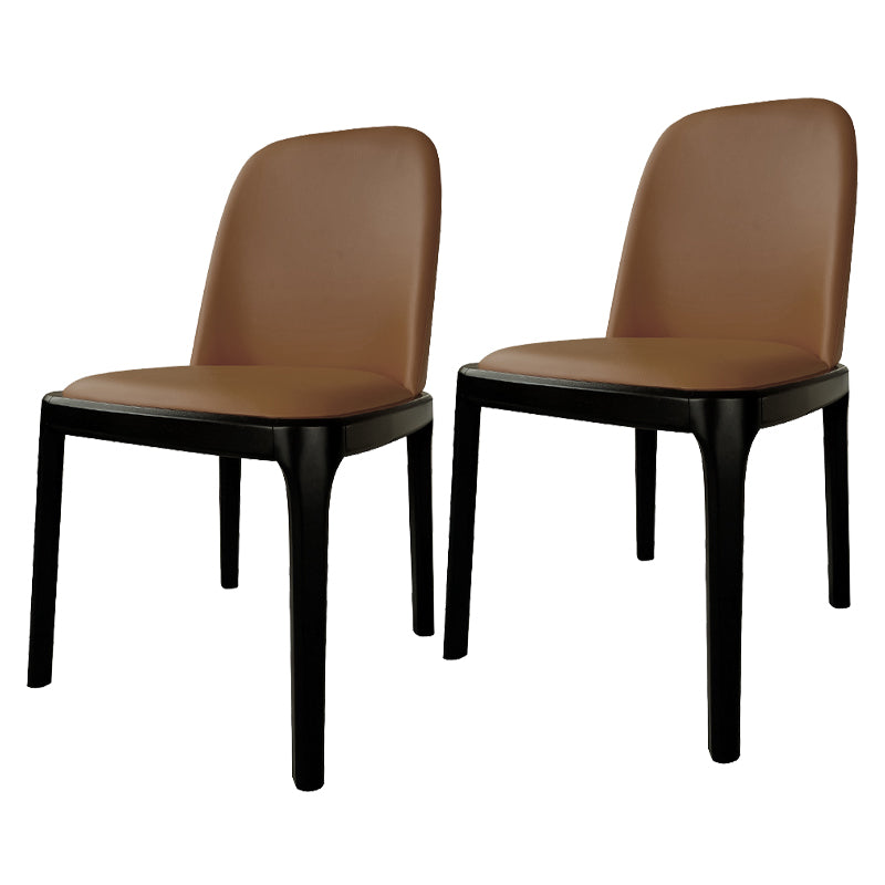 Industrial Style Solid Wood Dining Side Chair Leather Side Chair for Dining Room