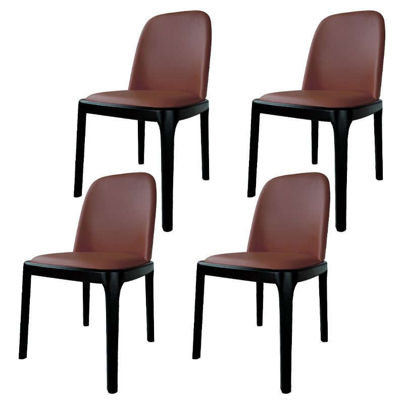 Industrial Style Solid Wood Dining Side Chair Leather Side Chair for Dining Room