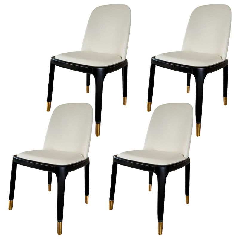 Industrial Style Solid Wood Dining Side Chair Leather Side Chair for Dining Room