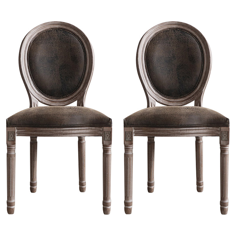 Country Style Dining Chair King Louis Back Side Chair with Wood Legs for Home Use