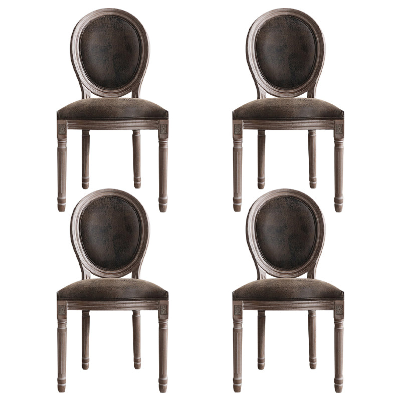 Country Style Dining Chair King Louis Back Side Chair with Wood Legs for Home Use