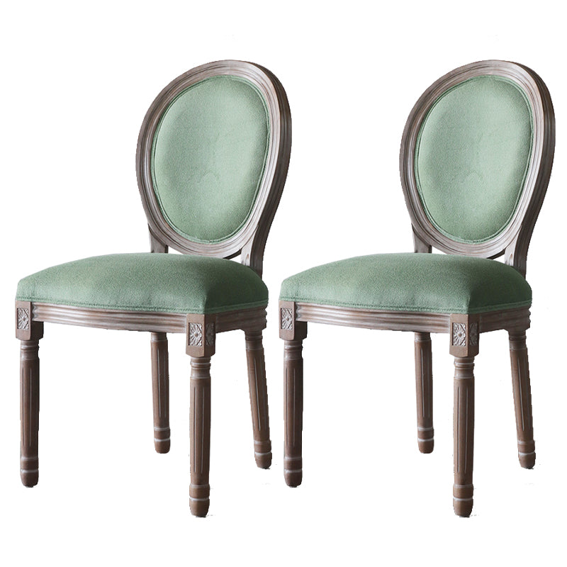 Country Style Dining Chair King Louis Back Side Chair with Wood Legs for Home Use