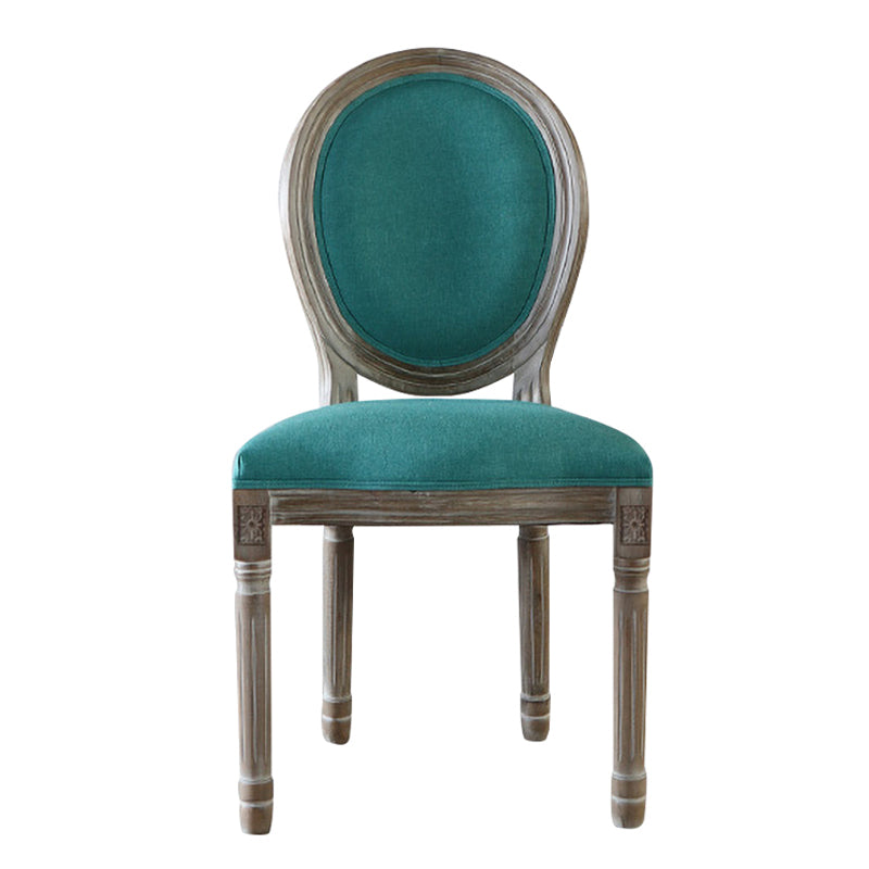 Country Style Dining Chair King Louis Back Side Chair with Wood Legs for Home Use
